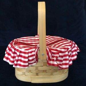 Red and white gingham basket